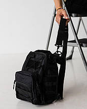 Чоловічий нагрудний слінг, сумка багатофункціональна чорна, фото 2