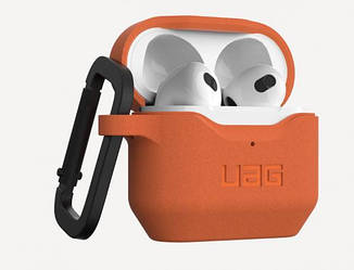Чохол UAG для Apple Airpods 3 Orange протиударний вологозахищений із карабіном
