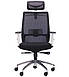 Офісне крісло з регулюванням сітчасте підлокітників з підголівником Install White, Alum, Black/Black AMF, фото 10