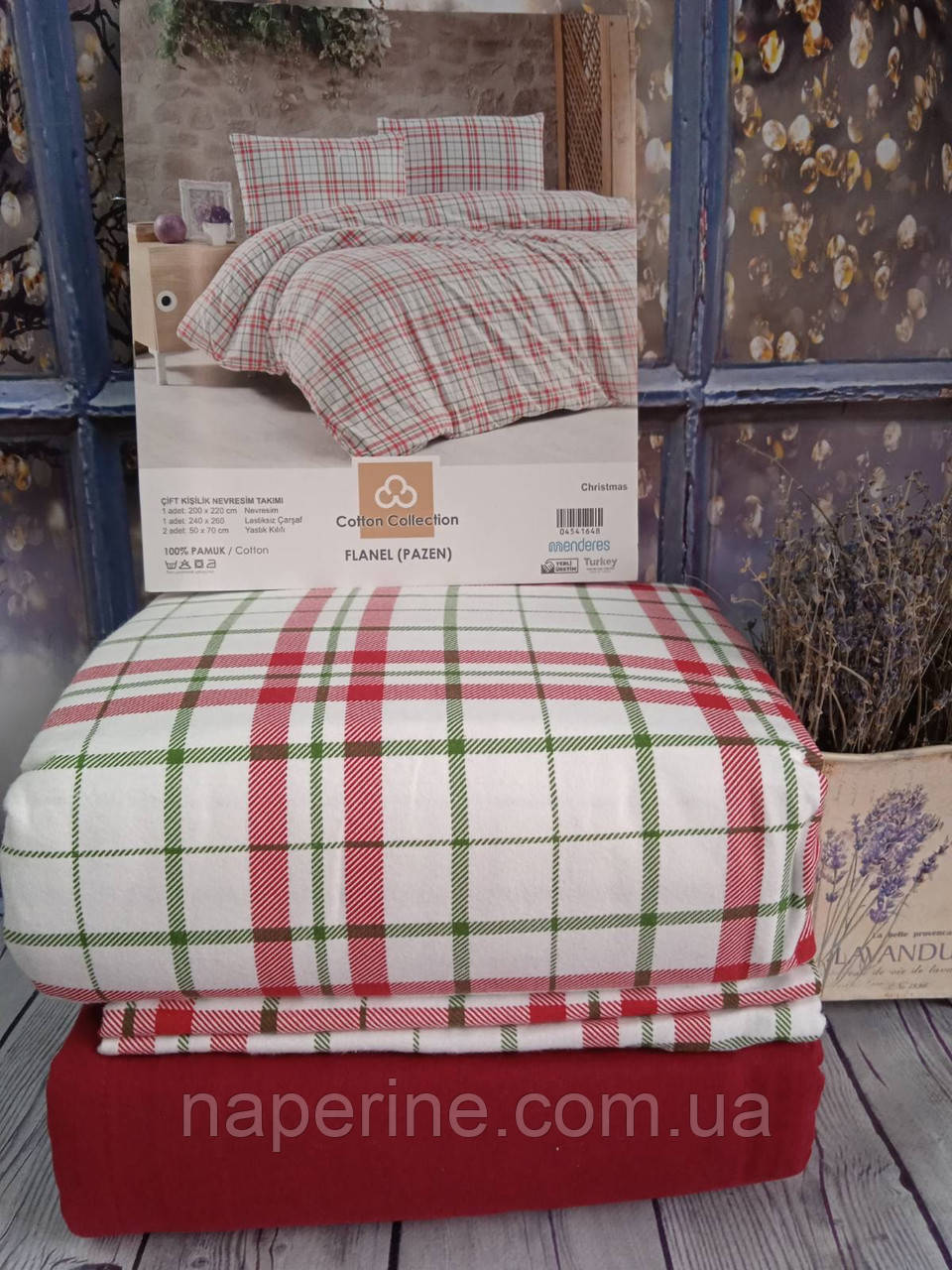 Комплект постільної білизни з фланелі байка євро розмір Cotton Collection 102