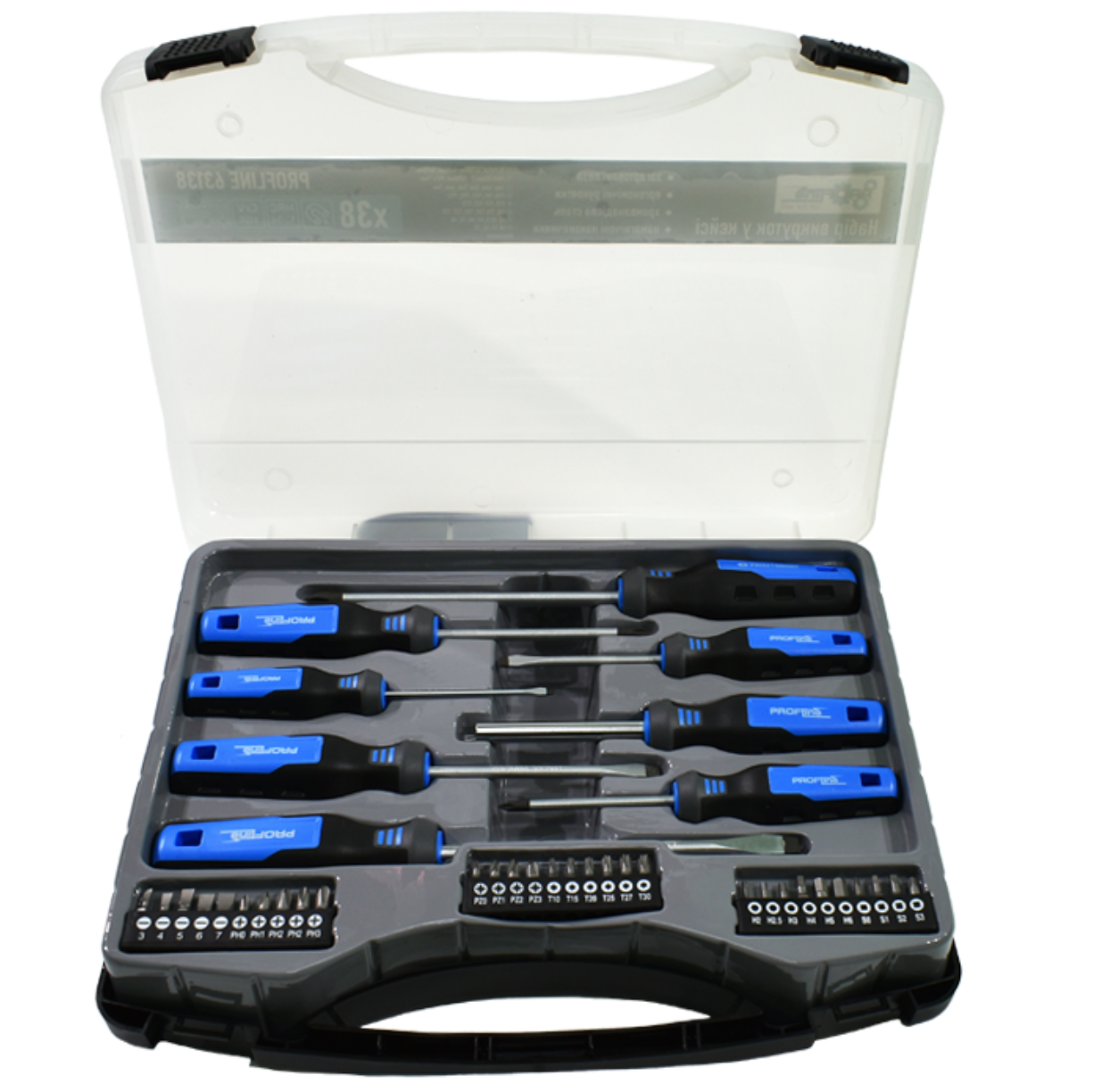 ННабір відгорток професійних з набором біт 38 ед. в кейсі Profline 63138