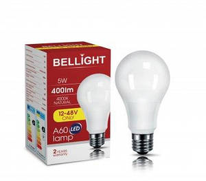 Лампа LED A60 BELLIGHT 24-48V 9W E27 4000K 99511