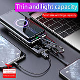 Повербанк зовнішній акумулятор 10000 mAh 3 USB Портативна батарея з ліхтариком + Подарунок, фото 9