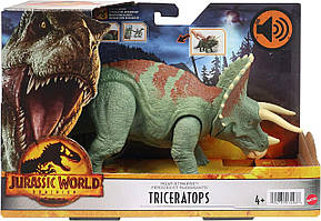 Ігрова фігурка Динозавр Трицератопс зі звуком Світ Юрського періоду Jurassic World HDX34