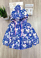 Дитяча куртка для дівчинки демісезонна 1, 2, 4 роки колір синій