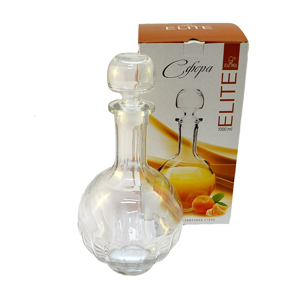 Графин горілчаний ILONA Куля 1л з кришкою (9465) HD, фото 1