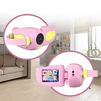 Дитячий фотоапарат — відеокамера Kids Camera пташка Рожевий