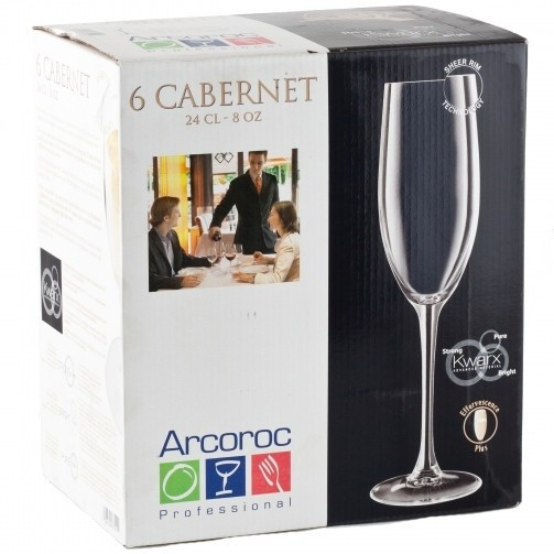 Набір келихів шампань флюте Arcoroc C&S Cabernet 240 мл 6 шт (D0796) HD