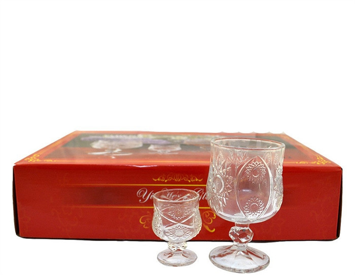 Набір скляних келихів та чарок 12 предметів HLS "Батерфляй" (6390), фото 1