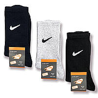 Носки мужские демисезонные спортивные хлопок Nike, размер 41-44, высокие, ассорти с серыми, 05072