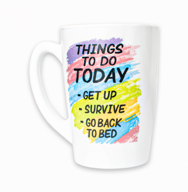 Кухоль з написами Білий чай Luminarc New morning Opal Today 320 мл (Q3831)