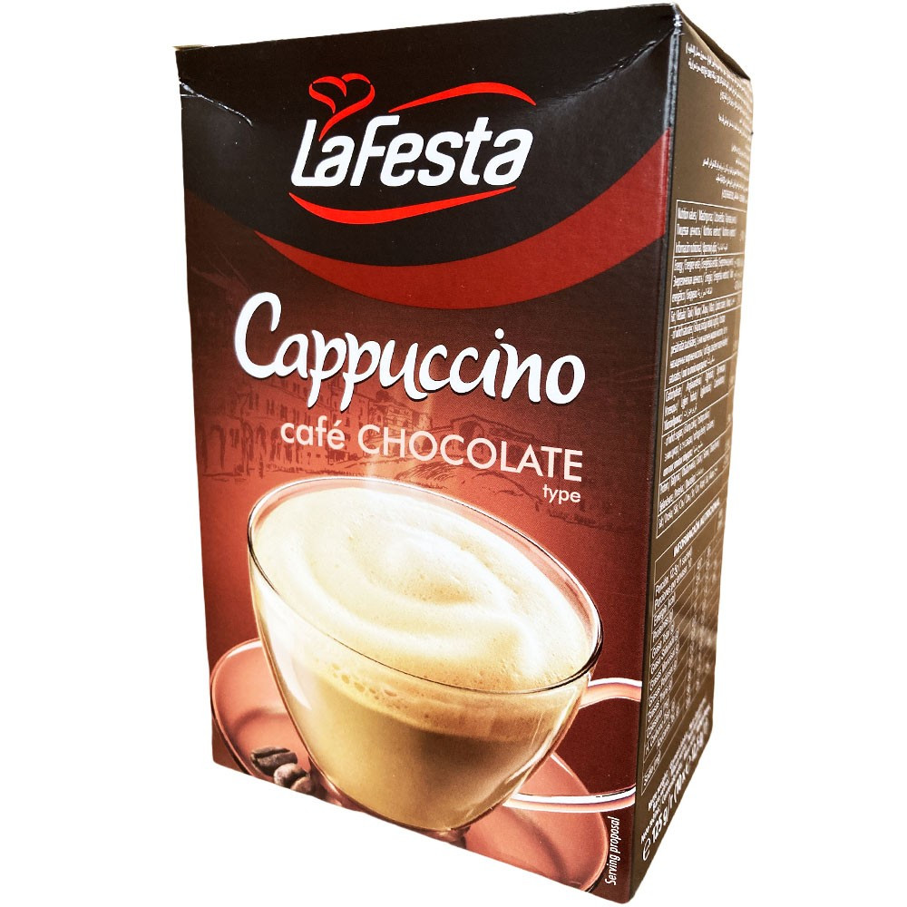 Капучино розчинний зі смаком шоколаду у стіках La Festa Cafe Creamy, 125 г (10 шт. х12,5 г), напій кавовий