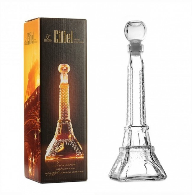 Графін для горілки, коньяку Ейфелева вежа з кришкою 0,7 л (9474), фото 1