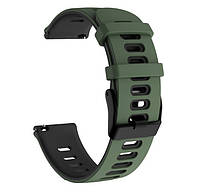 Ремешок силиконовый на смарт часы, ширина 20 и 22 мм. Цвет ХАКИ. Ремешок на vivoactive 4 , forerunner и др.