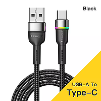 Кабель для быстрой зарядки телефона смартфона USB - Type-C 0.5 метра LED E5 Зарядный провод шнур ЮСБ - Тайп Си