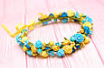 Вінок для волосся / віночок на голову з квітами жовто-блакитний 601 Об, фото 3