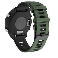 Ремешок силиконовый для смарт часов, ширина 20 и 22мм. Цвет ХАКИ. Ремешок на vivoactive 4 , forerunner