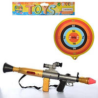 Автомат гранатомет игрушка 47,5 см. мишень, звук, свет, на батарейках, в кульке, 52-24-6,5 см