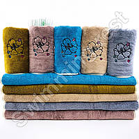 Рушник лицевий мікрофібра 100*50 см Фіалка