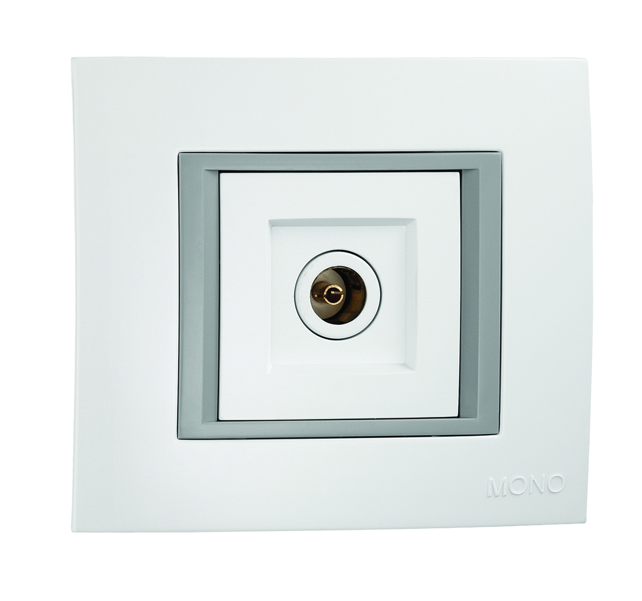 Розетка TV кінцева з екраном Mono Electric MONTE біла, фото 1