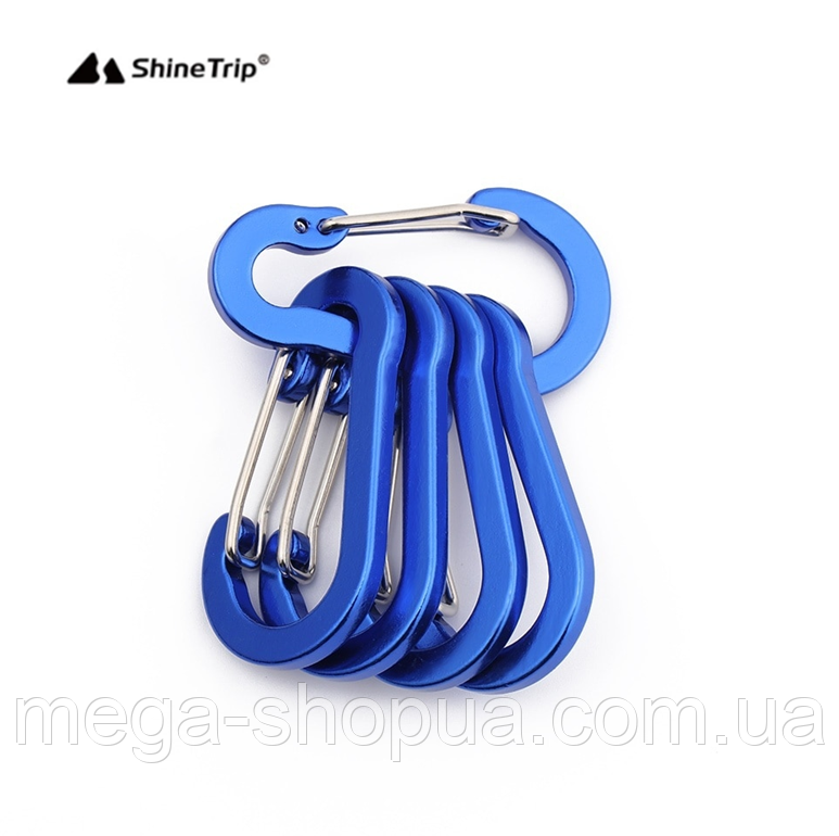 Карабін похідний грушоподібний алюмінієвий 50 мм для ключів, брелоки ST50-2 Синій, фото 1