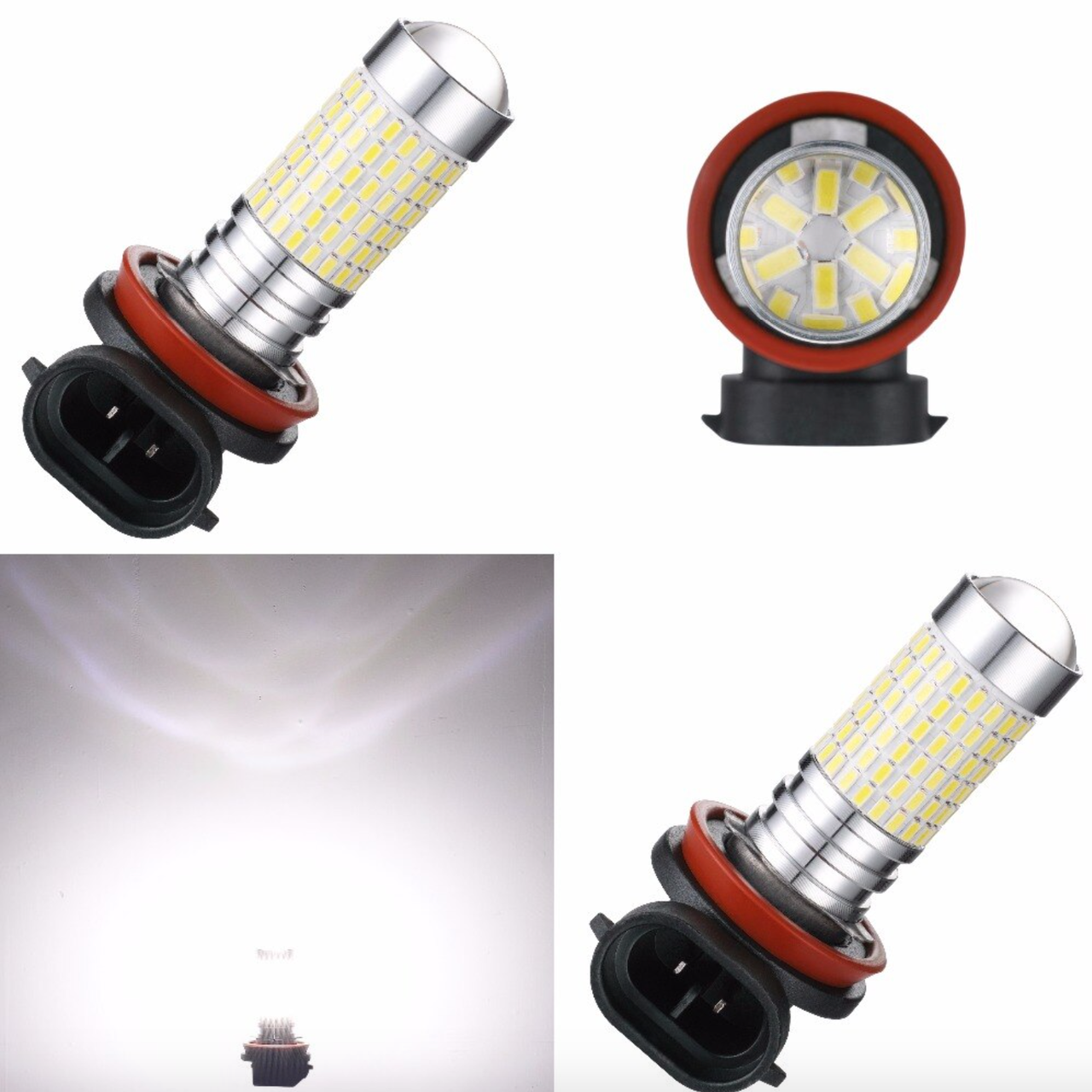 Автолампа LED H11 H8 12V-24V 6000K 144 SMD лед н8 н11 светодиодная лед ...