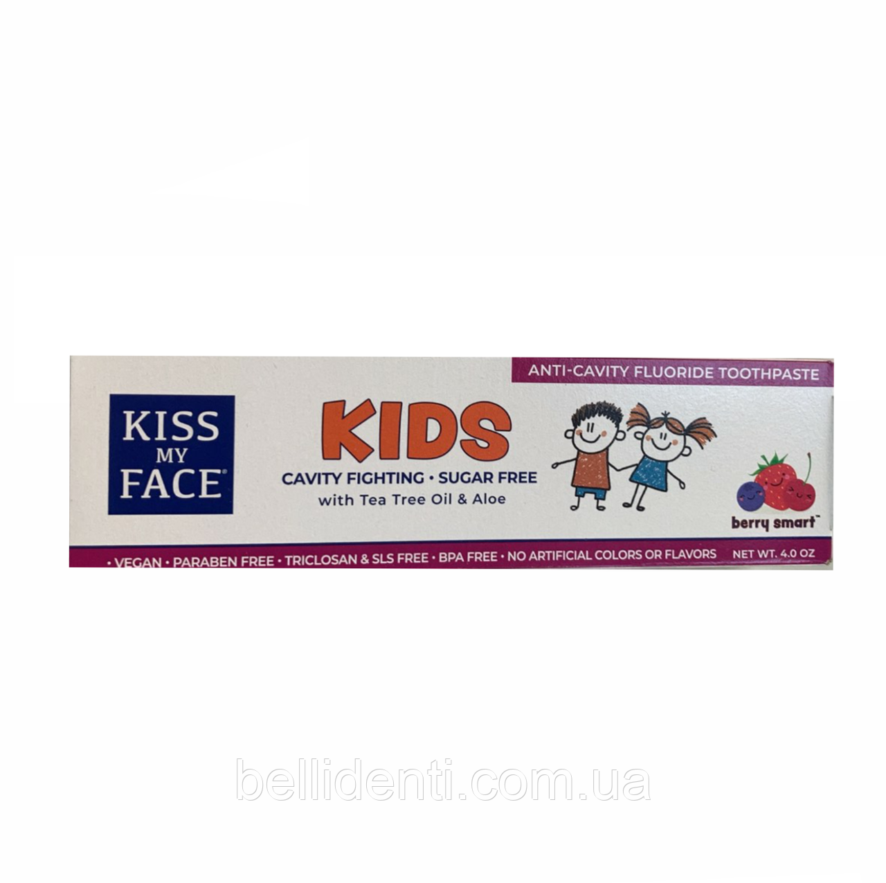 Kiss My Face, Obsessively Kids дитяча зубна паста з фтором та ксилітом від 6 років (ягідний смак), 113 г