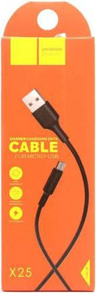 Кабель Hoco X25 Soarer AM / Micro USB 1m Black (X25 Micro Black), фото 1