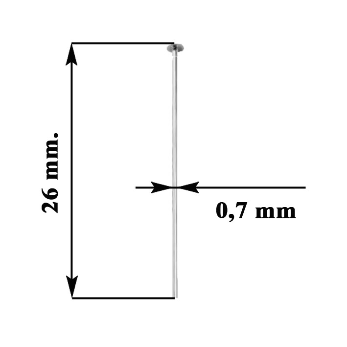 Пины Гвоздики 26 мм 10 грамм, Цвет Стальной, Штифты, Фурнитура для Бижутерии Украшений, Штифт-гвоздик - фото 2 - id-p1664654493
