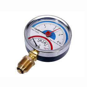 Термоманометр для котла SD Plus SD1724B 0-4Bar T=0-120°C 1/2" боковий