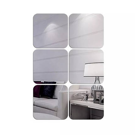 Дзеркальні акрилові наклейки квадрати 15 х 15 см Б317 - 6 шт, фото 1