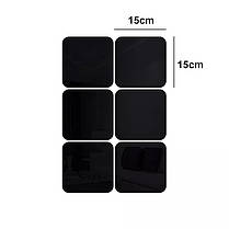 Дзеркальні акрилові наклейки квадрати 15 х 15 см Б317 - 6 шт, фото 3