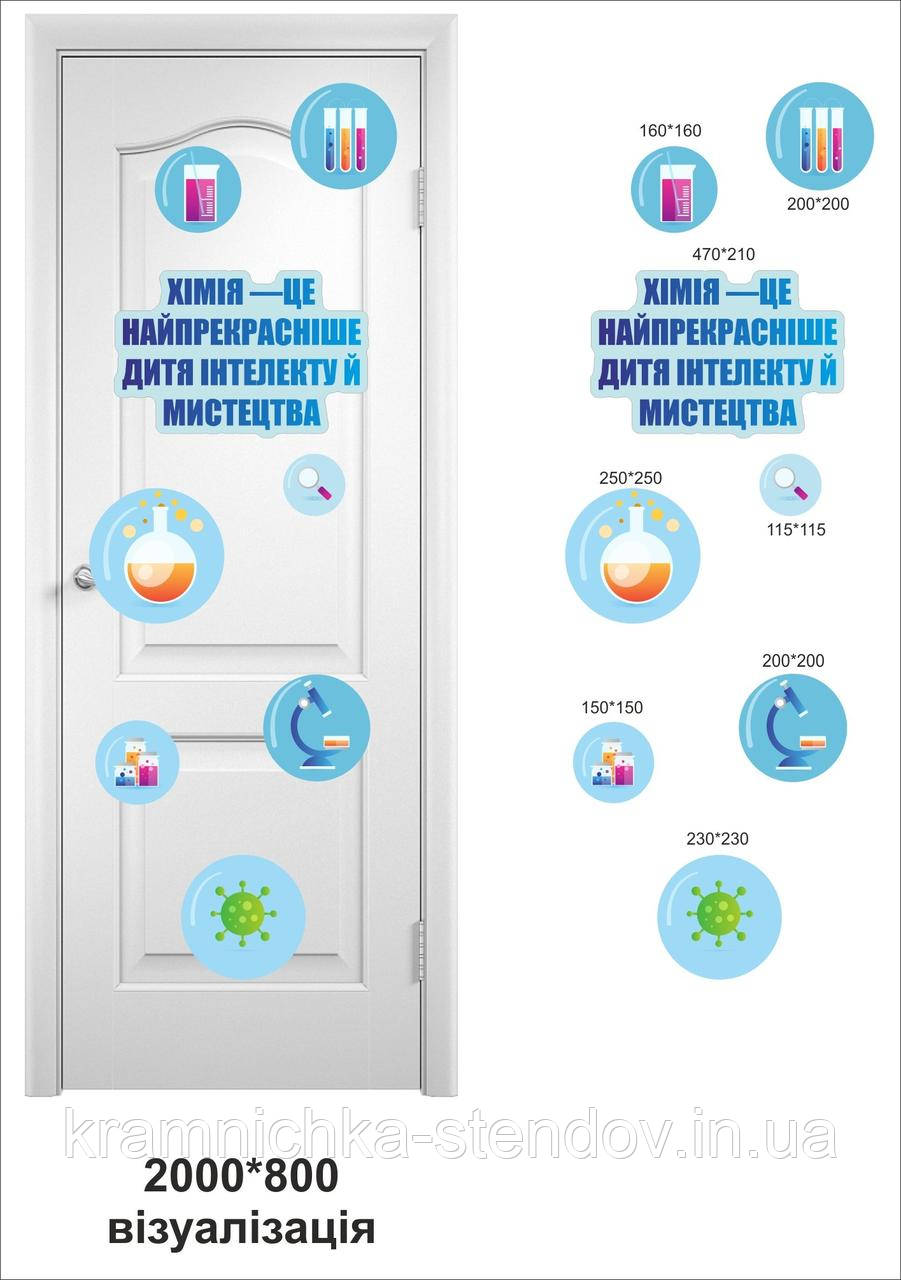 Наліпка на двері кабінету  хімії