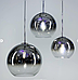 Серія підвісних світильників з глянцевим плафоном з хромованим напиленням в трьох діаметрах: 20/25/30 см, фото 2