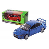 Машина метал. "АВТОПРОМ", 2 кольори, 1:32 Mitsubishi Lancer Evolution, бат., світло, звук, відкр.двері, в кор.