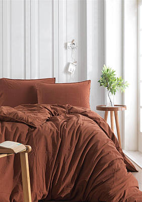 Постільна Білизна Limasso Automne Standart Теракотовий двоспальний євро 200х220см