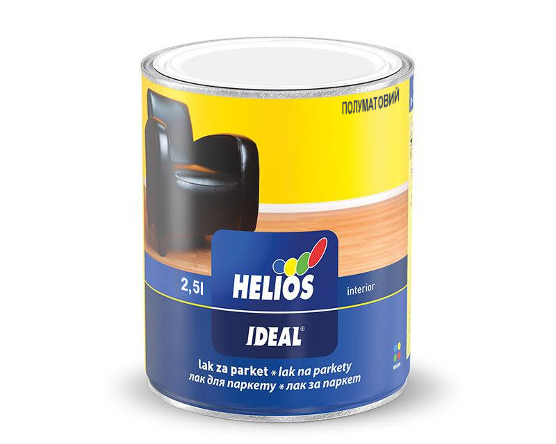 Лак алкид-уретановый HELIOS IDEAL 1K для паркета полуматовый 2,5л - фото 1 - id-p1664696742