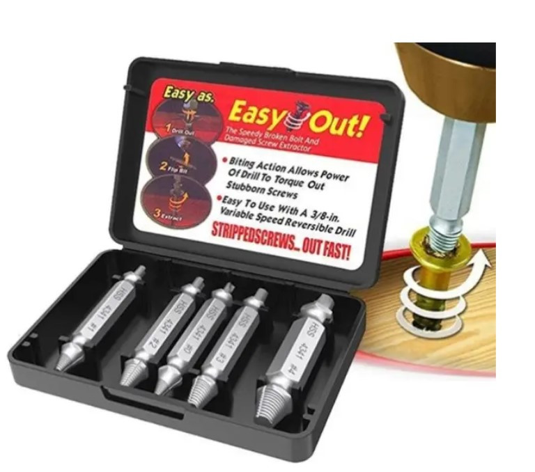 Насадки на шуруповерти свердла Набір екстракторів 4 шт. в коробці  біт EASY OUT, фото 1