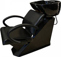 Перукарське крісло - мийка перукаря для салону краси мийка з ЧОРНИМ кріслом та темними підлокітниками