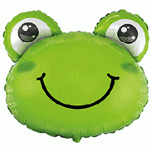 Фольгована кулька міні-фігура жаба голова 22х23см Flexmetal