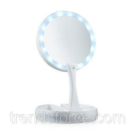 Дзеркальце з підсвіткою для макіяжу кругле My Fold Away Mirror 131541, фото 2