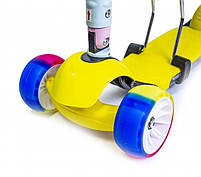 Самока Scooter 3in1.Yellow. Складана ручка. Cо світлом і музикою. Смарт-колеса, фото 3
