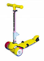 Самока Scooter 3in1.Yellow. Складана ручка. Cо світлом і музикою. Смарт-колеса, фото 6