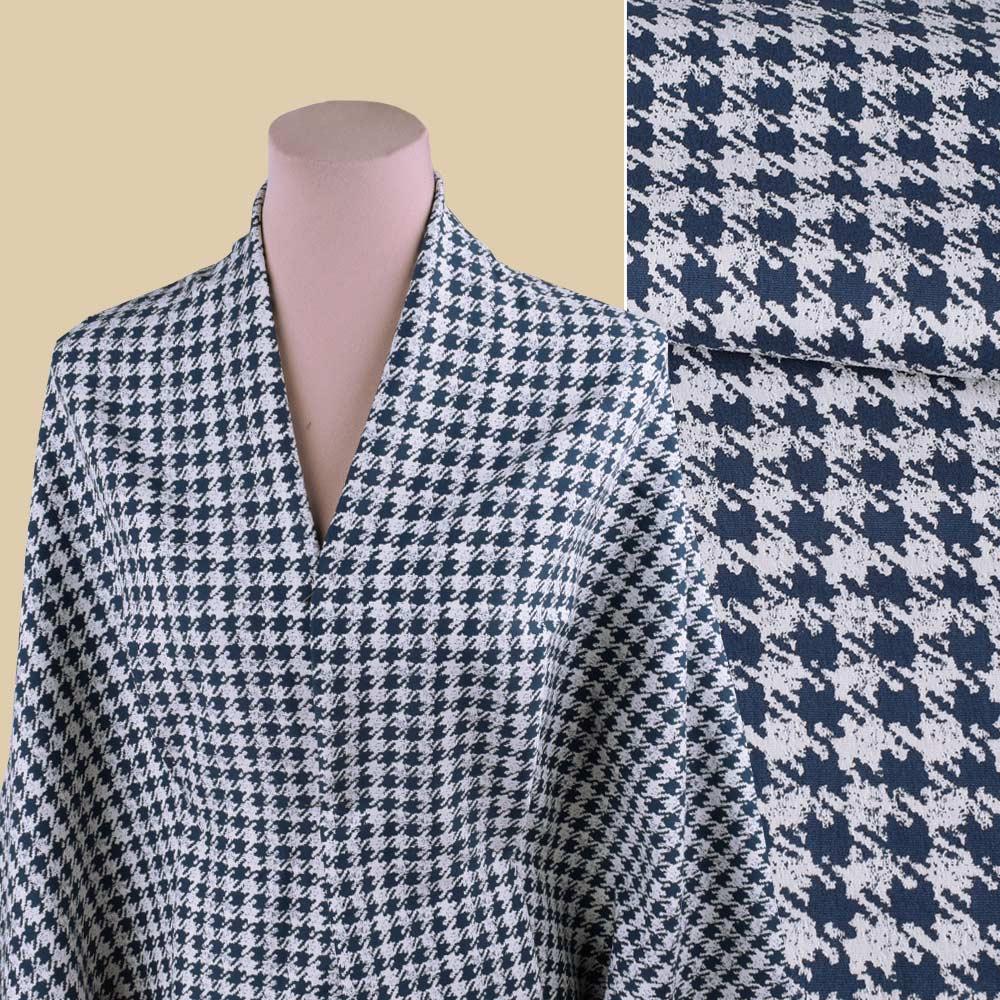 Котон стрейч гусяча лапка біло-синій ш.135 (18491.002)