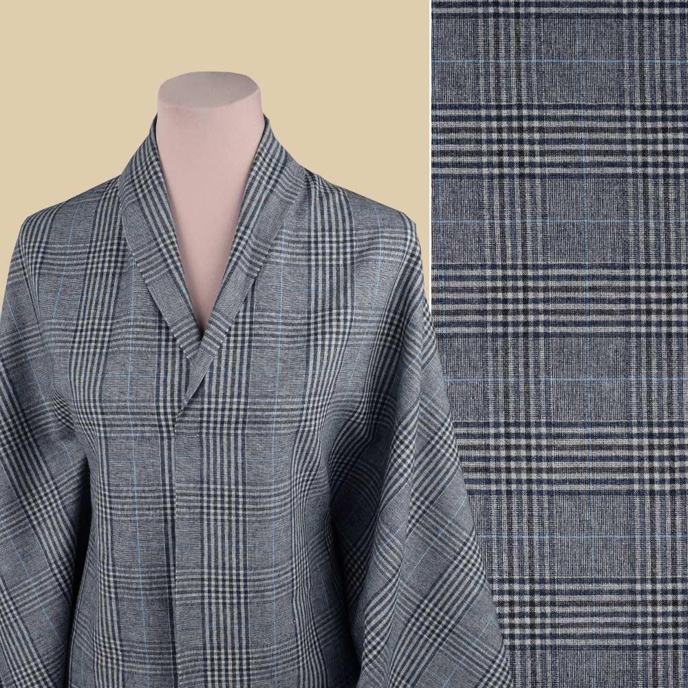 Котон стрейч сіро-синій, синя, блакитна карта, ш.146 (18491.003)