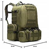 Великий тактичний рюкзак олива с підсумками, фото 6