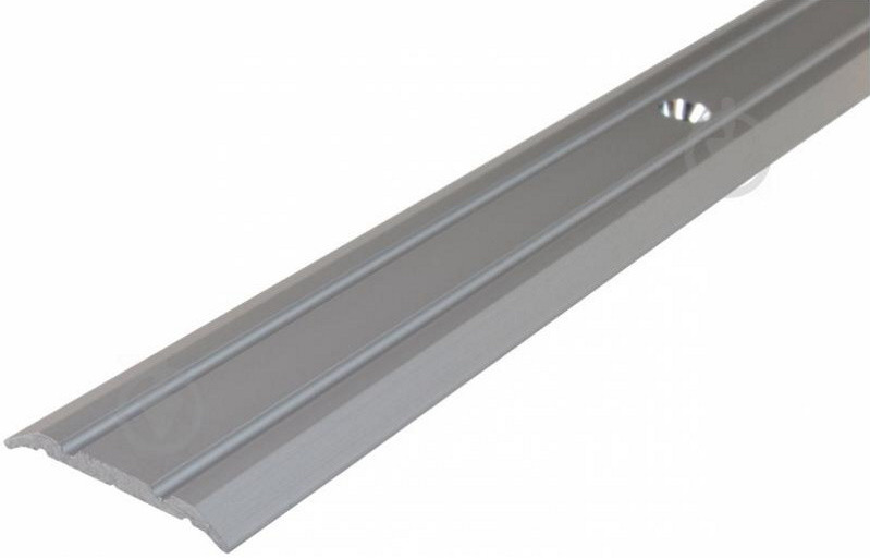 Алюмінієва планка для підлогових покриттів шириною 25 мм, Срібло довжина 90 см, фото 1