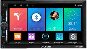 Автомобільна Bluetooth магнітолу Cyclone MP-7084A мультимедійний центр універсальний 2DIN, фото 1