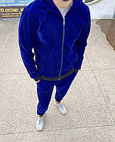 Синій велюровий спортивний костюм чоловічій демісезоний