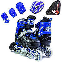 Дитячі ролики в наборі із захистом із регульованим розміром Scale Sports, Якісні роликові ковзани 29-33